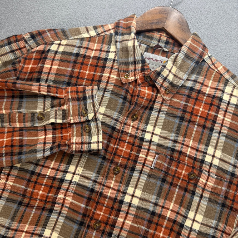 Carhartt Relaxed Fit Flannel Shirt Mens XL Multicolor Cotton Plaid Workwear
